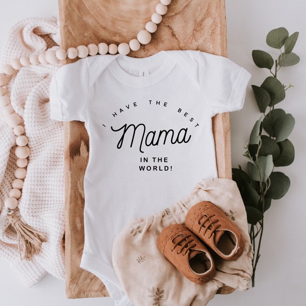 Best Mama In The World, I Love My Mom, Bodysuit, Baby outfit, Baby One piece, Coming home out fit, Baby, Pregnancy Announcement, Baby, mama