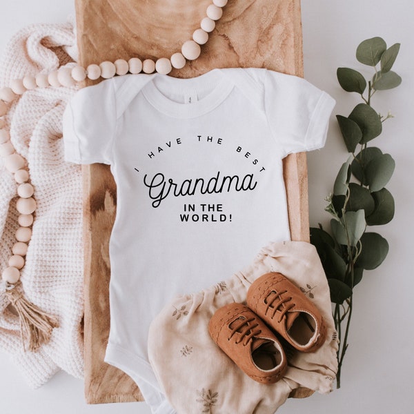 Best Grandma In The World, I Love My grandma, Bodysuit, Baby outfit, Baby One piece, Coming home out fit, Baby, Pregnancy Announcement, Baby