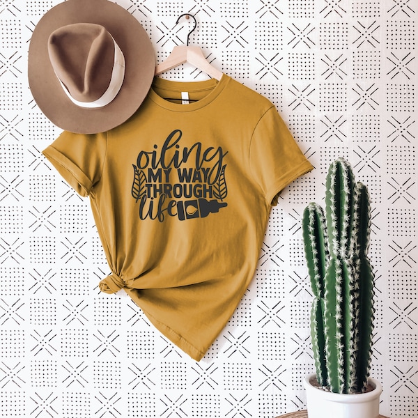 Ölen meinen Weg durch das Leben Shirt, ätherische Öle, ölig, Mama Shirt, Mama t-Shirt, Mama T-shirt, unisex Shirt, T-shirt für sie, unisex T-shirt