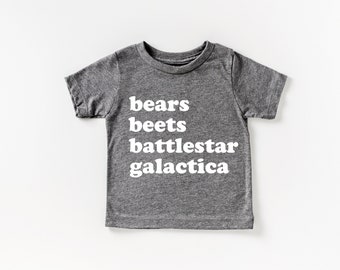 Bears Beets Battlestar Galactica T-shirt, Bears Beets Battlestar Galactica, Kids T-shirt, Kids Tee, Toddler Shirt, Toddler Tee, Trendy Tee