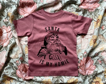 Santa Is My Homie, Santa Shirt, Christmas Shirt, Kids Christmas Tshirt, Funny Tshirt, Oh Fudge, Christmas, Tshirt