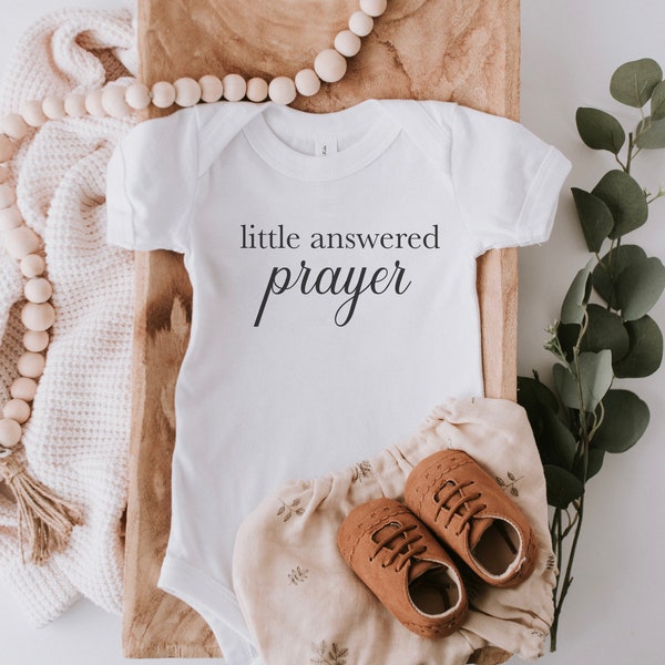 Little Answered Prayer, Bodysuit, Baby outfit, Baby One piece, We're Expecting, Baby, Pregnancy Announcement, Baby Announcement