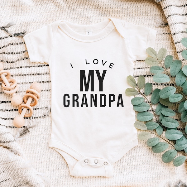 I Love My Grandpa Bodysuit, Baby One piece, Coming home out fit, Baby, Pregnancy Announcement, Baby Announcement, I Love Grandpa