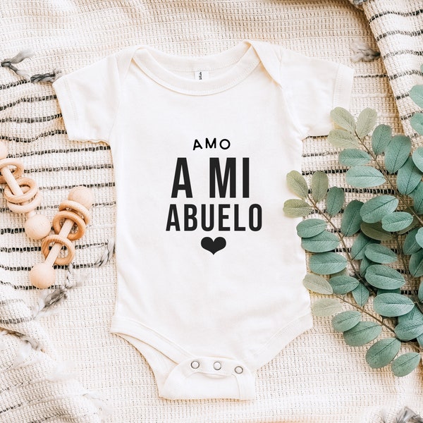 Amo a mi abuelo Bodysuit, Baby One piece, Coming home out fit, Baby, Pregnancy Announcement, Baby Announcement, Abuelo