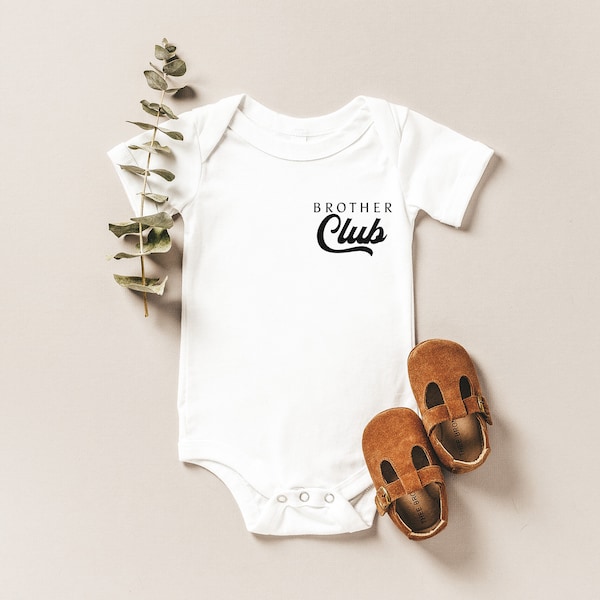 Brother Club, Baby Brother Bodysuit, Baby Brother, Baby One piece, Coming home out fit, Baby, Pregnancy Announcement, Baby Announcement