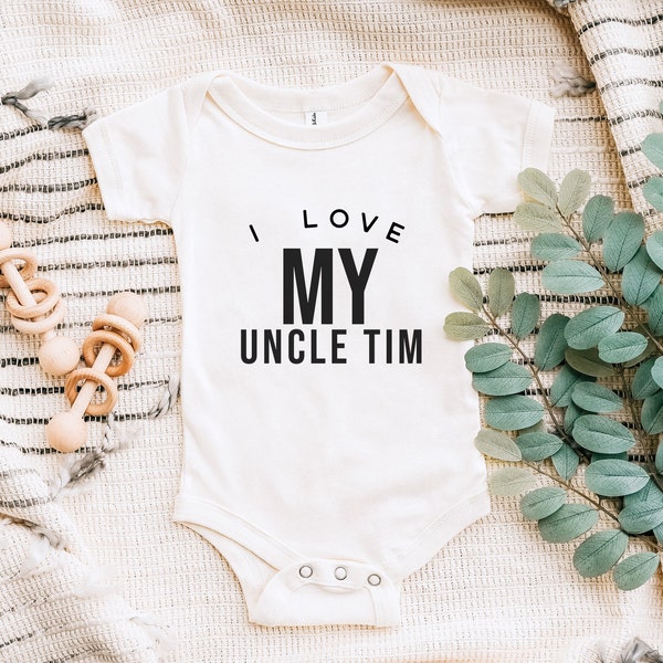 I Love My Uncle Bodysuit, Baby outfit, Baby One piece, Coming home out fit, Baby, Pregnancy Announcement, Baby Announcement, I Love Uncle