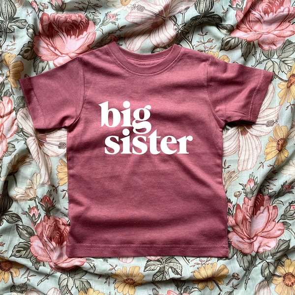 Big Sister Shirt, Big Sister, Big Sister T-shirt, Big Sister Mauve T-shirt, Pregnancy Announcement, Baby Announcement