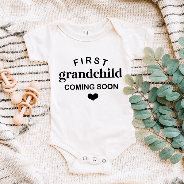 First Grandchild, Bodysuit, Baby outfit, Baby One piece, Coming home out fit, Coming Soon, Pregnancy Announcement, Baby Announcement