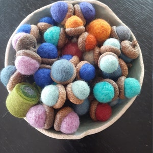 Felted acorns