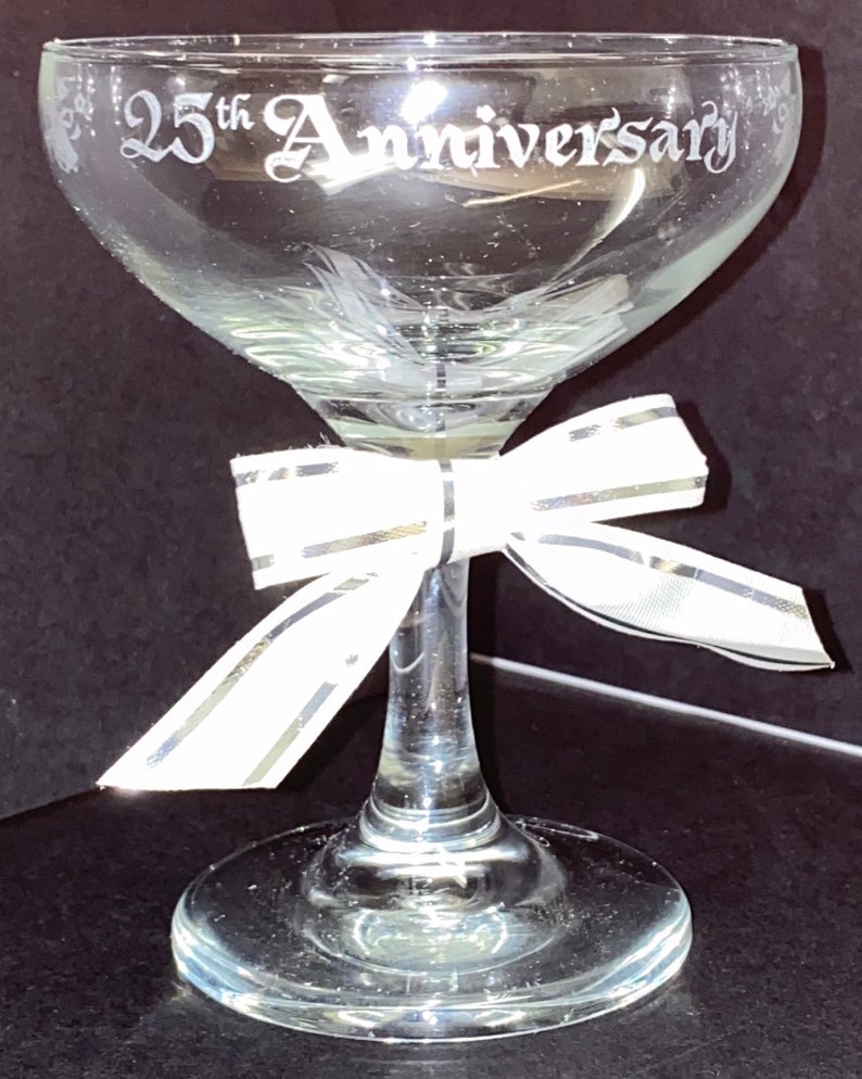 25th Anniversary Champagne Glass Set Etsy