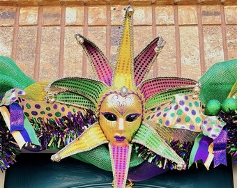 Mardi Gras Mask 9 ft. Garland (wreath not included), Mardi Gras, Garland, Decoration, Fat Tuesday, Decor, Home accents
