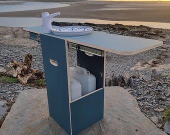 Portable camping sink unit, usb battery tap