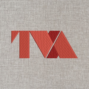 May include: Red embroidered logo with the letters "TVA" on a textured fabric background.