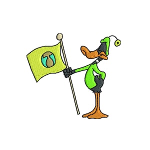Daffy Duck Planet X Machine Embroidery Design. 4x4 Hoop
