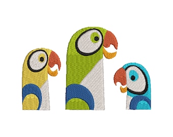 Tiki Room Parrots Machine Embroidery Design