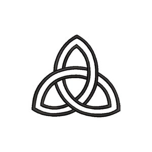 Può includere: Un disegno di nodo celtico in bianco e nero, noto anche come nodo della Trinità, è un simbolo di interconnessione ed eternità.