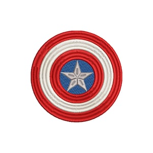 Captain America Shield Inspired Machine Embroidery Design. Multiple Sizes