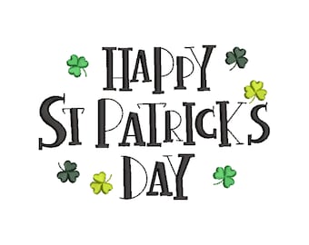 Feliz dia DE SAN Patricio. Diseño de bordado a máquina.