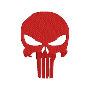 Punisher Schädel inspiriert Maschine Stickerei Design.