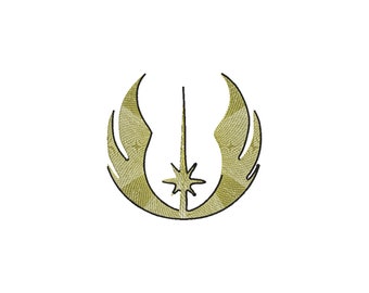 Projekt haftu maszynowego inspirowany logo Gwiezdnych Wojen. Różne rozmiary
