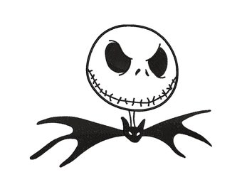 Jack Skellington Inspired Machine Embroidery Design. Multiple Sizes