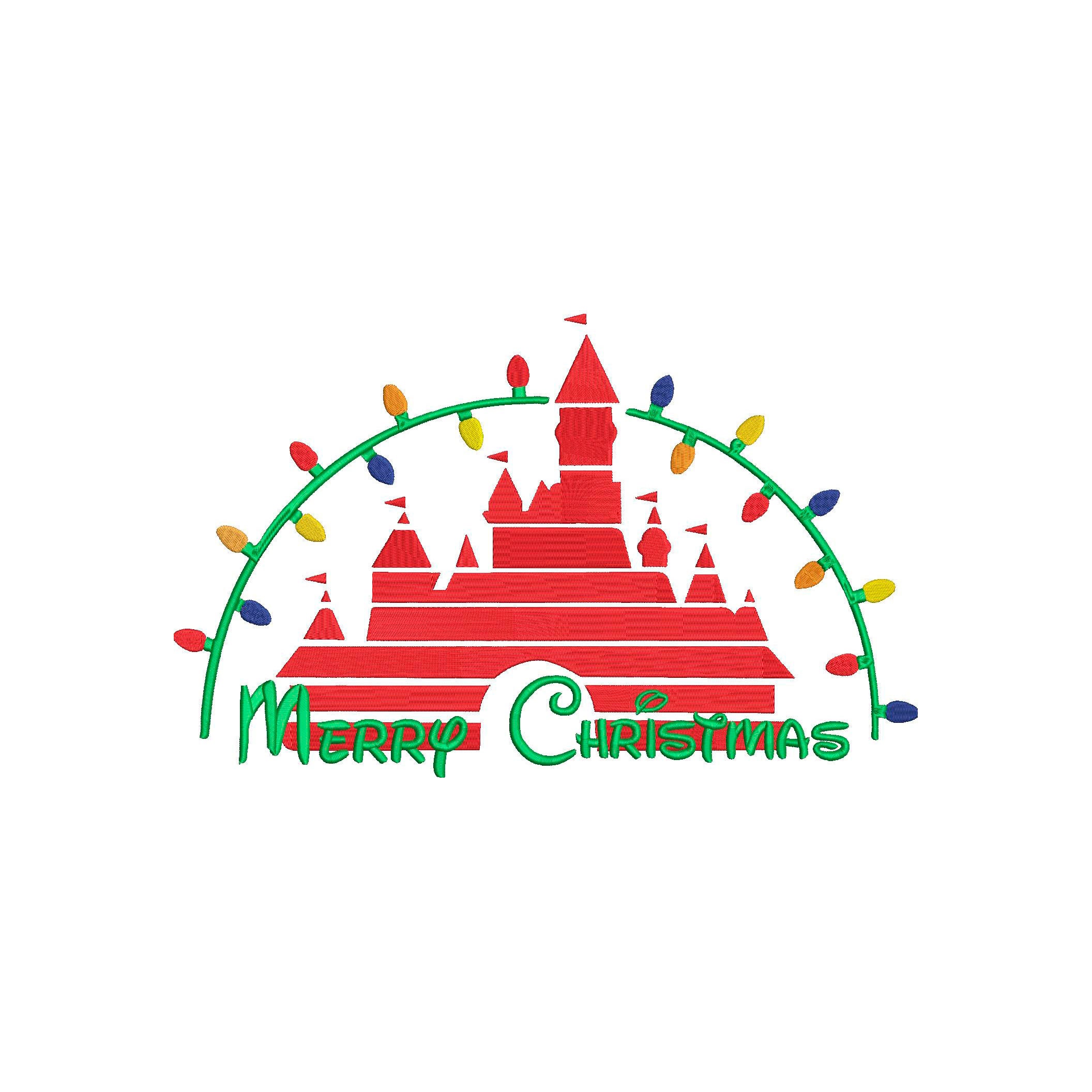 Disney Christmas Castle with Lights Merry Christmas inspired Etsy
