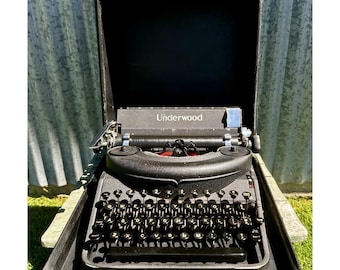 Vintage 1946 Underwood Typewriter Noiseless 77 Tested Hard Case Serial 1509084