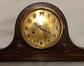 Beautiful Antique NELSONS HAT Mantel Clock Case with Vintage WESTMINSTER Chime Quartz Movt