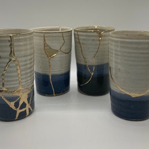 Kintsukuroi Watermelon Pot Zero Waste Sustainable Art Pink and Green 18KT Gold Kintsugi Repaired Ceramic Pot Zen Art Wabi Sabi