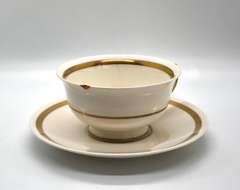 Small Kintsugi Vintage Tea Cup Repair | Warranted Gold Coin Pope Gilded Vintage Porcelain Teacup | Kintsukuroi Decor | Kintsugi Objects