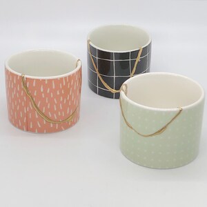 MINI Kintsugi Ceramic Pots | Kintsukuroi Faux Succulent Pot | Home Decor | Decorative Votive | Sustainable Objects | Zero Waste | Wabi Sabi