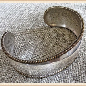 High Shine Silvertone Cuff Bracelet handcrafted in Mexico Last one! (AB-Cuff)