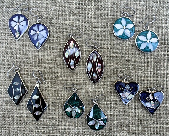 Pack of 6 Assorted Pairs Handcrafted Earrings wit… - image 2