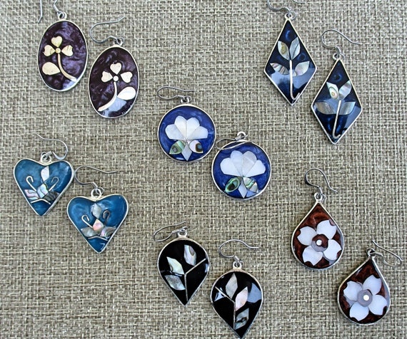 Pack of 6 Assorted Pairs Handcrafted Earrings wit… - image 1