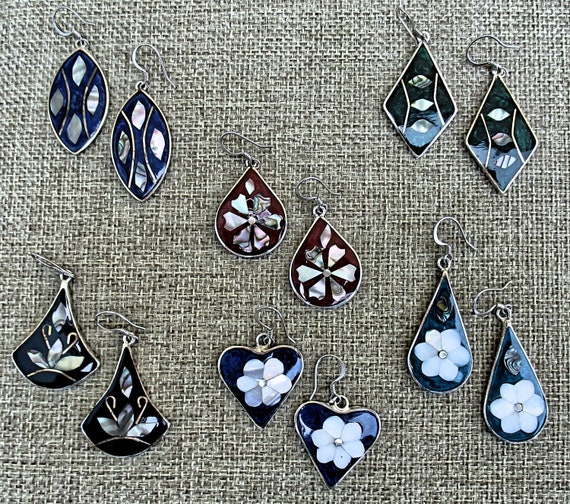 Pack of 6 Assorted Pairs Handcrafted Earrings wit… - image 3
