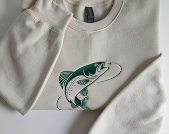 Catch of the Day Embroidered Trout Crewneck Sweatshirt