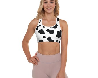 cow print sports bra