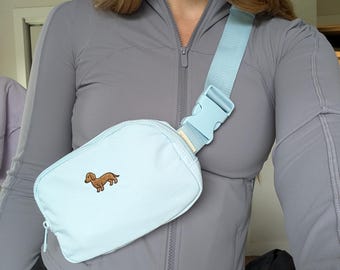 Embroidered Dachshund Fanny Pack Belt Bag, Gift for Dachshund Lover