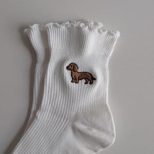 Dachshund Ruffle Ankle Socks
