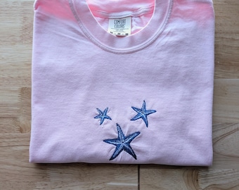 Comfort Colors® Embroidered Starfish Heavyweight Cotton T-Shirt