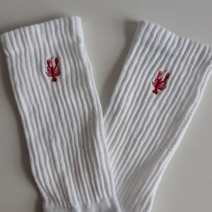 Lobster Socks, Embroidered Lobster Crew Socks, Cute Nautical Socks, Funny Socks