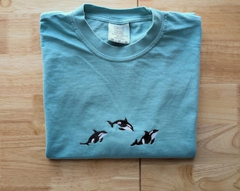 Orca Pod Embroidered Comfort Colors® Tee