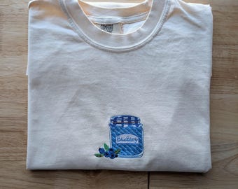 Blueberry Jam Jar Embroidered Comfort Colors® T-shirt