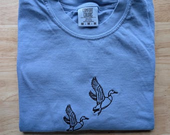 Wings Over Water Embroidered Flying Ducks Comfort Colors® Cotton T-Shirt