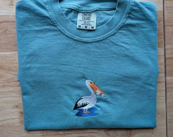 Embroidered Pelican Comfort Colors® Cotton T-Shirt