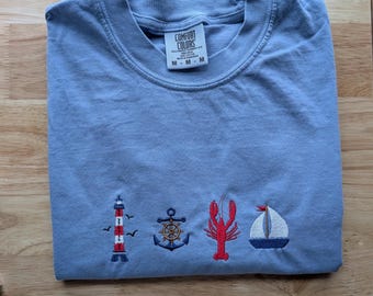Coastal Fisherman Embroidered Comfort Colors® T-shirt