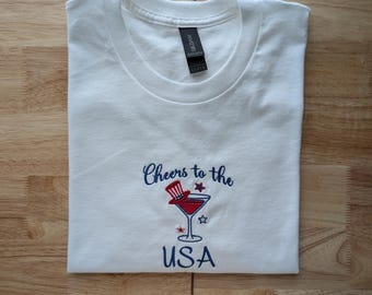 Embroidered Cheers to the USA Shirt