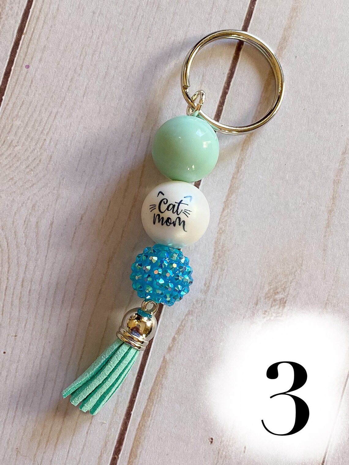 Bubblegum Bead Keychains Etsy