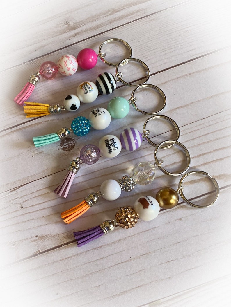 Bubblegum Bead Keychains Etsy