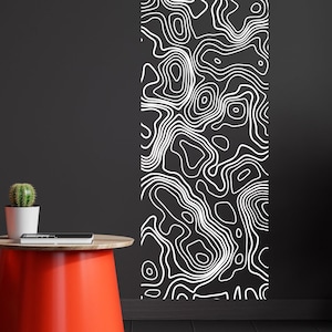 Topography Map Decal, Terrain Pattern, Van decal, Window decal, Abstract patterns, Contour line abstract wall decal, No background